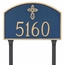 Lawn Mount Address Plaque with Christian Cross