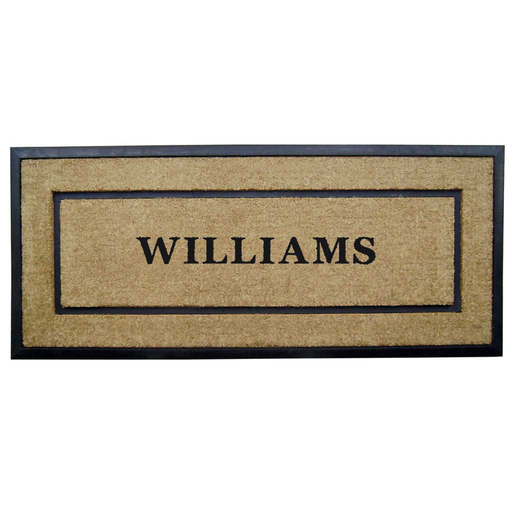 Personalized Rubber Coir Door Mat With Name, Monogram Initial, or