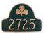 Address Plaque With Shamrock In Arch - For Wall Mount or Optional Lawn Stake Mount