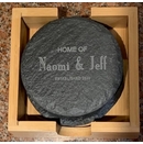 Personalized Slate Coaster Set With Home of Names and Year Established Date