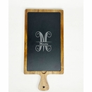 Personalized Slate & Wood Serving Board - Monogrammed Cheese & Crackers Tray