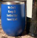 Personalized Stemless Wine Glass - Stainless Steel Wine Cup Tumbler Engraved With Your Message