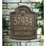 Arch Address Sign With Shell - For Wall or Optional Lawn Mount - Displays 3 Lines