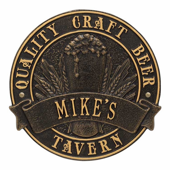 Personalized Tavern Plaque - Quality Craft Beer Sign