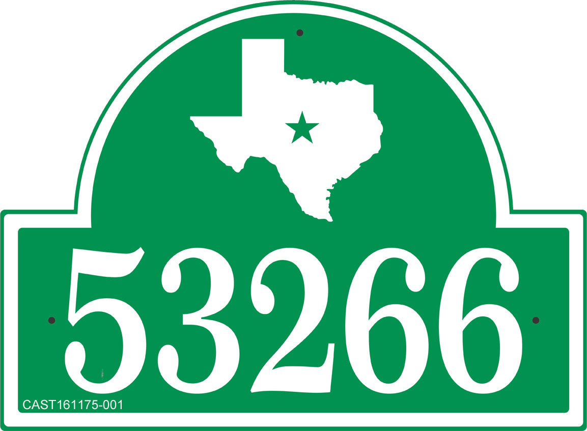 Texas Address Plaque