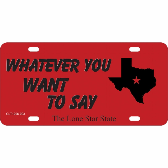 Personalized Texas License Plate