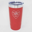 Personalized Tumbler Vacuum Insulated With Heart - Romantic Gift, I Love You, Valentine's Day