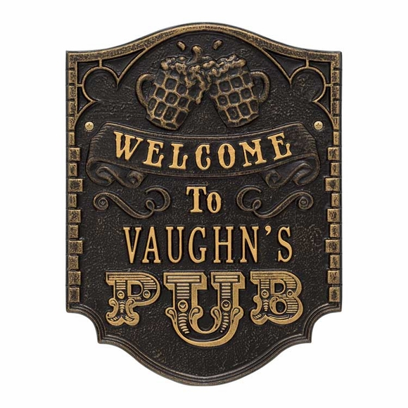 Personalized Welcome to Pub Plaque