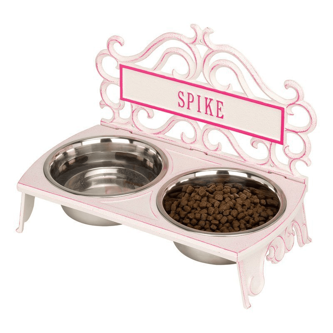 Personalized Pet Bowl Feeder With Two Bowls