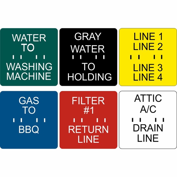 Pipe Label Signs Pipe Label with Cable Tie Attachment