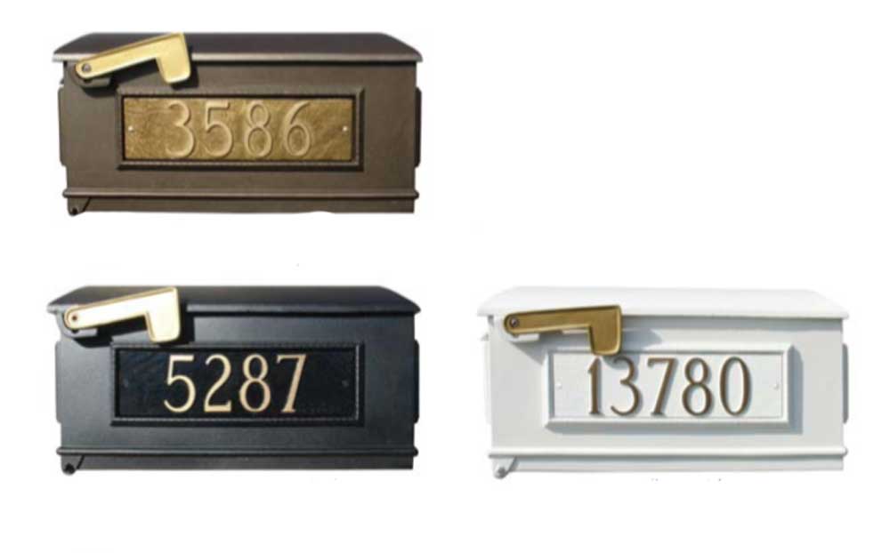 Post and Beam Curbside Mailbox System With House Number Plaques