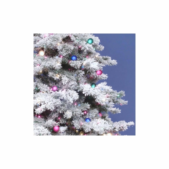 Prelit Artificial Christmas Tree White Flocked Alaskan Tree with