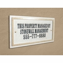 Property Managed By Sign or House Address Plaque With 3 Lines, Made From Crushed Stone and Resin
