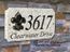 Granite Address Sign with Fleur De Lis, Oak Tree, or Scroll Emblem