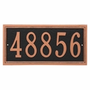 Rectangle Address Plaque With Large Numbers - For Wall or Lawn Stake Mount - Choose Your Color