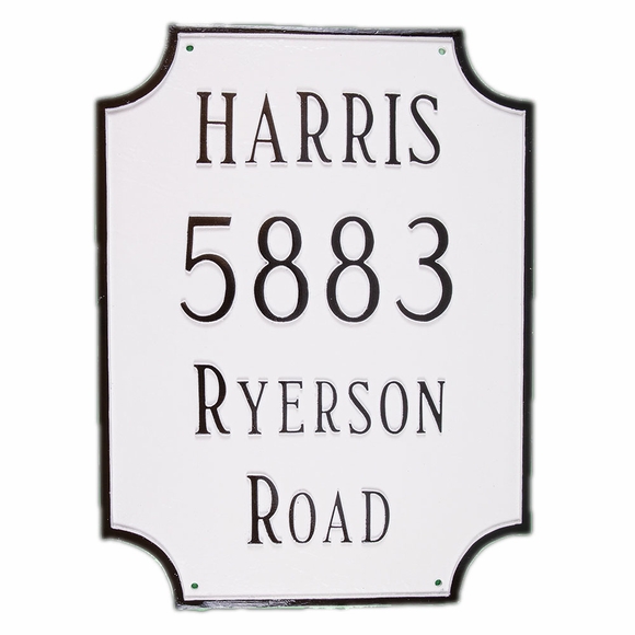 Rectangle Address Sign With 4 Lines