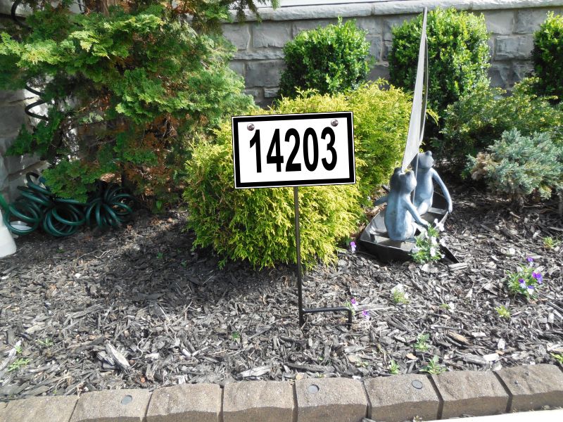 Reflective House Number Address Sign with Lawn Yard Stake