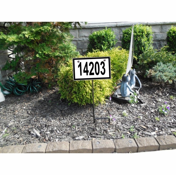 Reflective House Number Address Sign with Lawn Yard Stake
