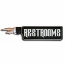 RESTROOMS Direction Sign Arm With Pointing Finger