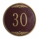 Round House Number Sign - Decorative Circular Address Plaque - Choose Your Color