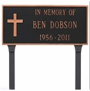 Rugged Cross In Memory of Marker with Lawn Stakes