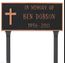 Rugged Cross In Memory of Marker with Lawn Stakes