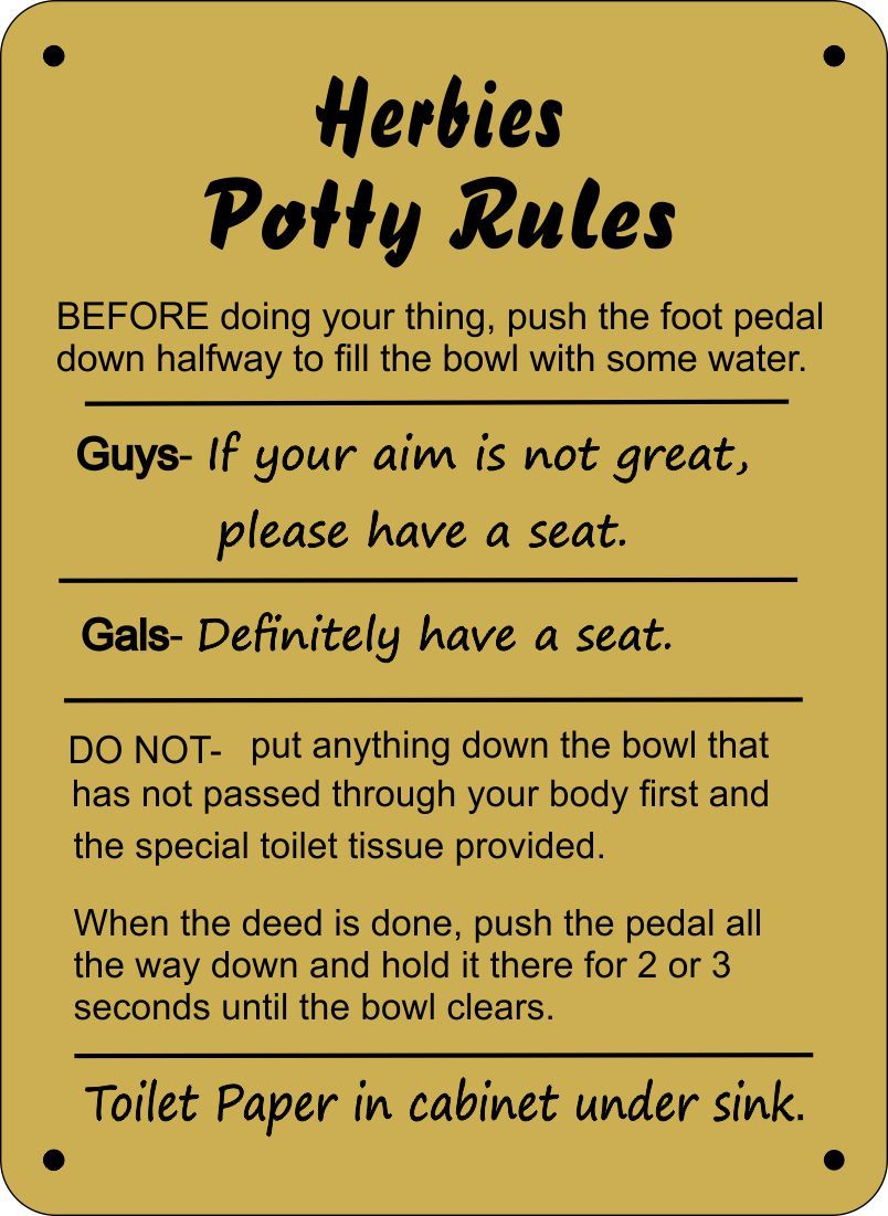 RV Toilet Instructions for Guests