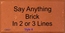 Engraved Brick - Personalized Custom Brick
