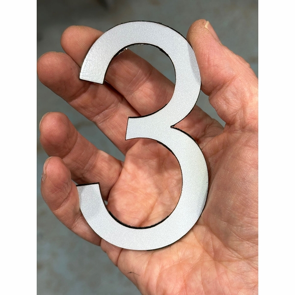 Self Stick Reflective House Numbers 1", 2", 3", 4", 5", 6", 7", 8", 9