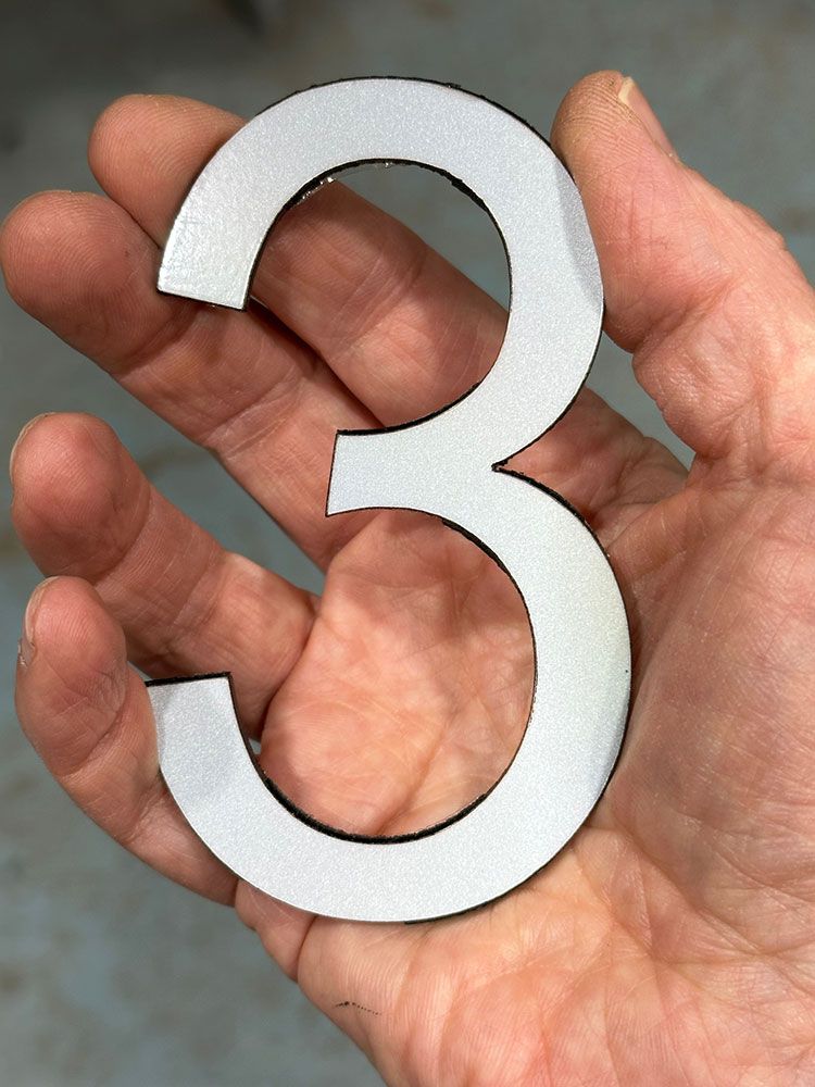 Self Stick Reflective House Numbers 1", 2", 3", 4", 5", 6", 7", 8", 9