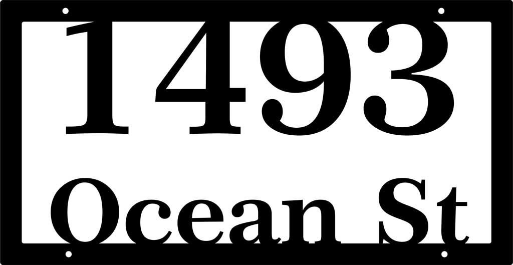 Silhouette Floating Wall Address Sign With Two Lines