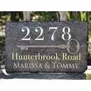 Slate Address Sign with House Key