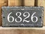 Slate Home Address Sign White on Charcoal Gray