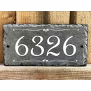 Slate Home Address Sign White on Charcoal Gray