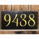 Slate House Number Sign with Giant Gold Numbers