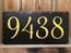 Slate House Number Sign with Giant Gold Numbers