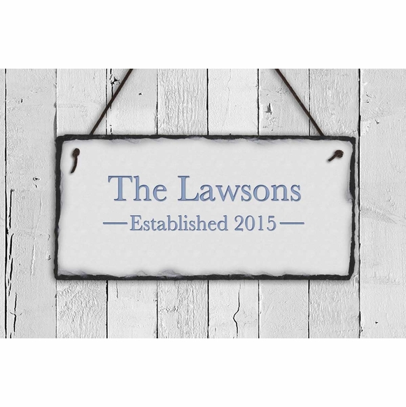 Slate Name Established Year Sign
