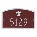 Small Address Plaque with Fleur de Lis For Wall or Optional Lawn Stake Mount