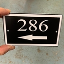 Small Address Sign With Arrow Facing Right, Left, Up, or Down To Point Your Direction
