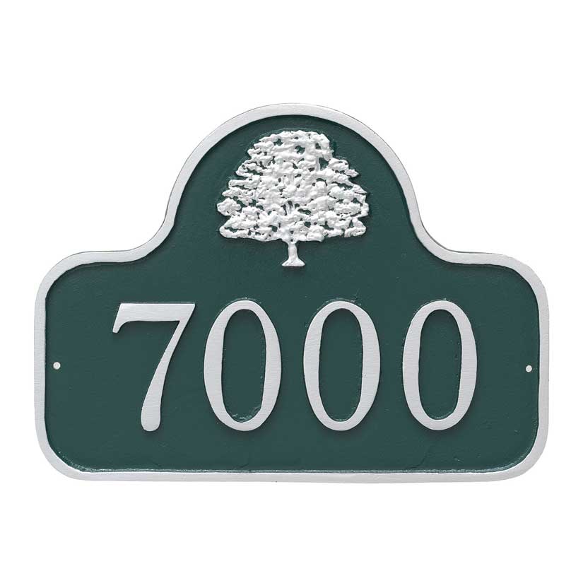 Address Plaque with Oak Tree Small Arch Shape Address Sign