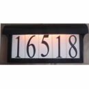 Solar Illuminated House Number Sign Mounted On Lawn Post, Number Tiles