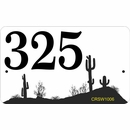 Southwest Theme Address Plaque - House Number Sign With Cactus and Desert View