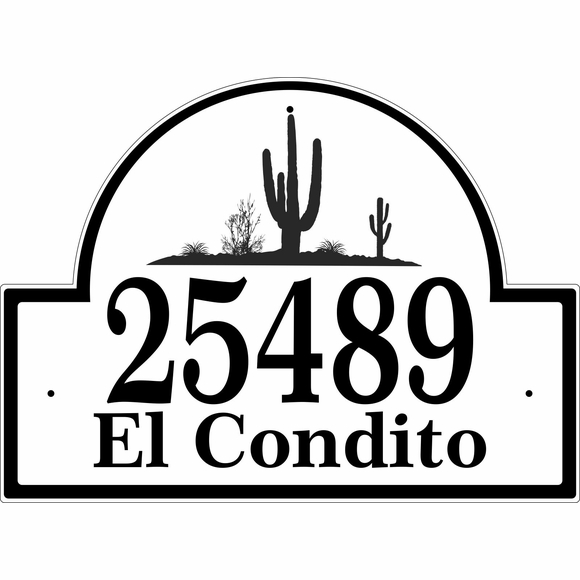 Southwestern Address Plaque with Cactus