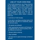 Steam Room and Spa Rules for Use