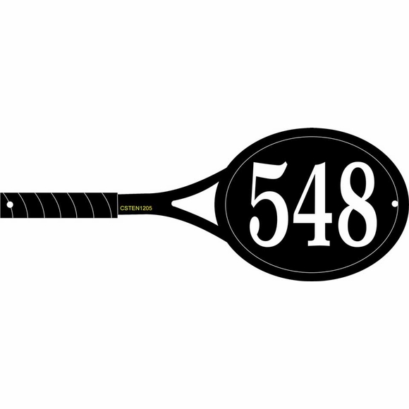 Tennis Racket Shape Address Plaque