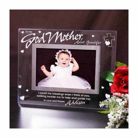 To My Godparents Personalized Engraved Picture Frame Choose Godmother