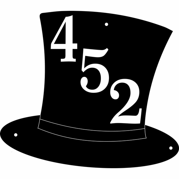 Top Hat Shape Address Plaque