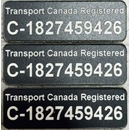 Transport Canada Drone Registration Number Label - Set 3 of Tags