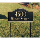 Two-Sided Arch Lawn Marker - Double Sided Metal Address Plaque With Stakes
