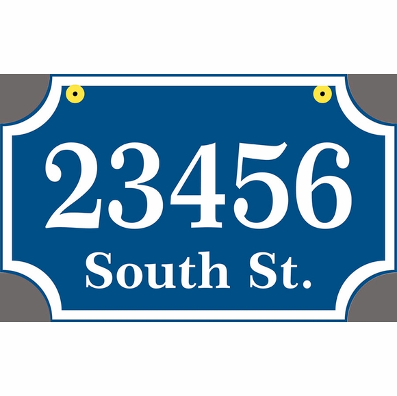 Two Sided Hanging Address Sign House Number and Street Name on Both Sides
